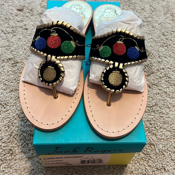 Jack Rogers Shoes - Brand new in box jack rogers Christmas ornament flat sandals 8.5